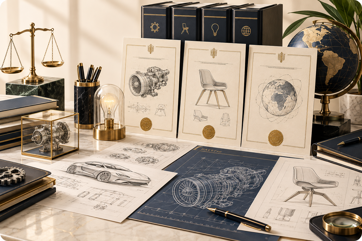 Patent search process with patent documents and technical research materials
